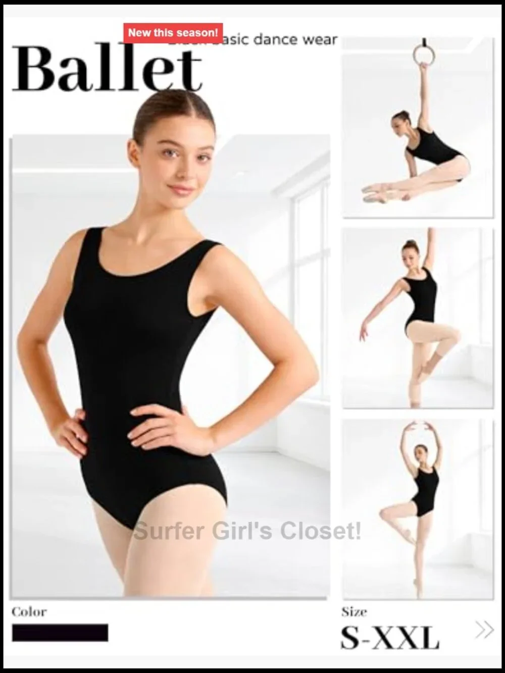 Women Ballet Leotard Dance Tights Adult Teens Leo S-XXL